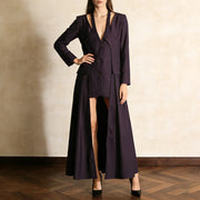 Cutout-Neck High-Low Jacket