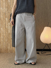Wrap-Overlay Wide-Leg Pants