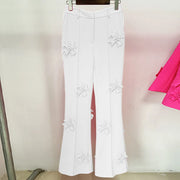 Floral Applique Flared Pants