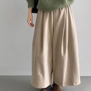 Elastic-Waist Wide-Leg Cropped Pants