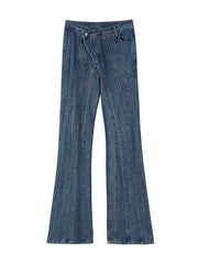 Panel-Seam Flared Jeans