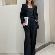 TWOTWINSTYLE Solid Spliced 3D Two Piece Set Female V Neck Long Sleeve Jacket Elegant Office Lady Women's Trousers Set Fashion