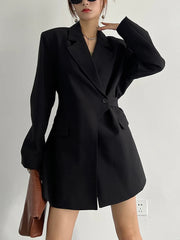 Single-Button Fitted Blazer