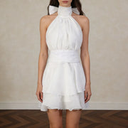 Halter Tiered Mini Dress