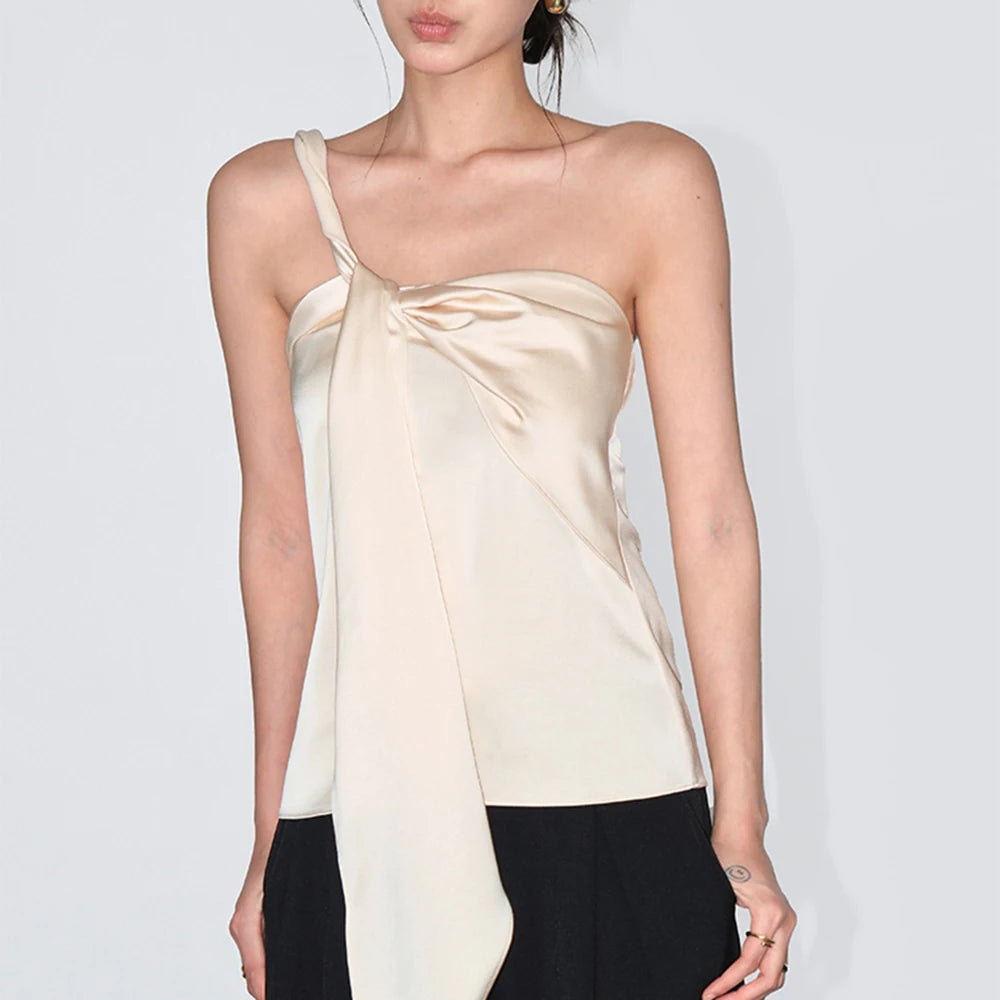 Asymmetric Draped One-Shoulder Top