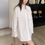 Asymmetric Buckle-Neck Shirt