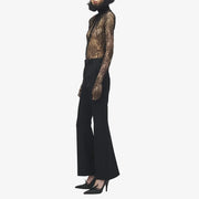 Sheer Lace High-Neck Blouse