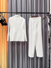 Embellished Blazer and Wide-Leg Pants Set