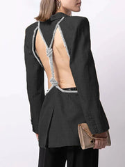 Cutout-Waist Tailored Blazer