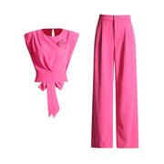 Tie-Waist Top and Pants Set