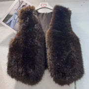 Shaggy Cropped Open-Front Vest