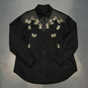 Floral-Embellished Button-Up Shirt
