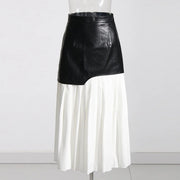 Colorblock Pleated-Panel Skirt