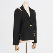 Safety-Pin Detail Blazer