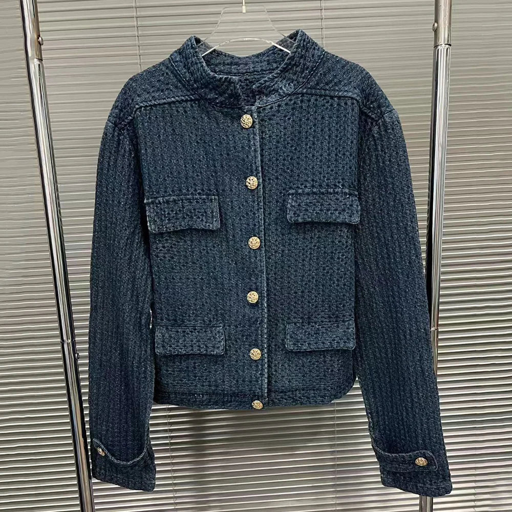 Textured Button-Front Jacket
