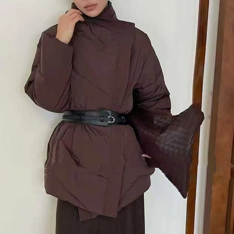 Asymmetric Padded Wrap Jacket