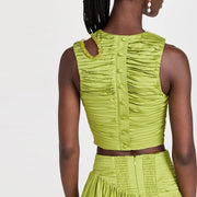 Ruched Cutout Top and Skirt Set