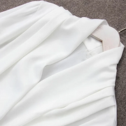 Draped V-Neck Long-Sleeve Blouse