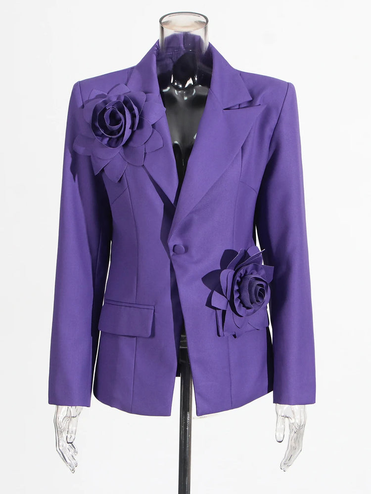 Rosette Single-Button Blazer