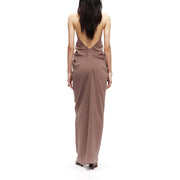 Gathered Halter Long Dress