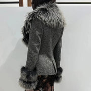 Shaggy-Trim Fitted Jacket