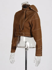 Cropped Jacket and Straight-Leg Pants Set