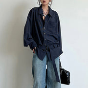Relaxed Long-Sleeve Button Shirt
