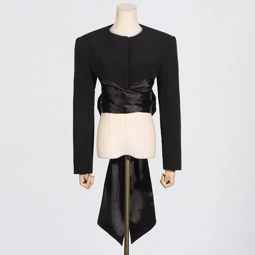 Wrap-Waist Cropped Jacket