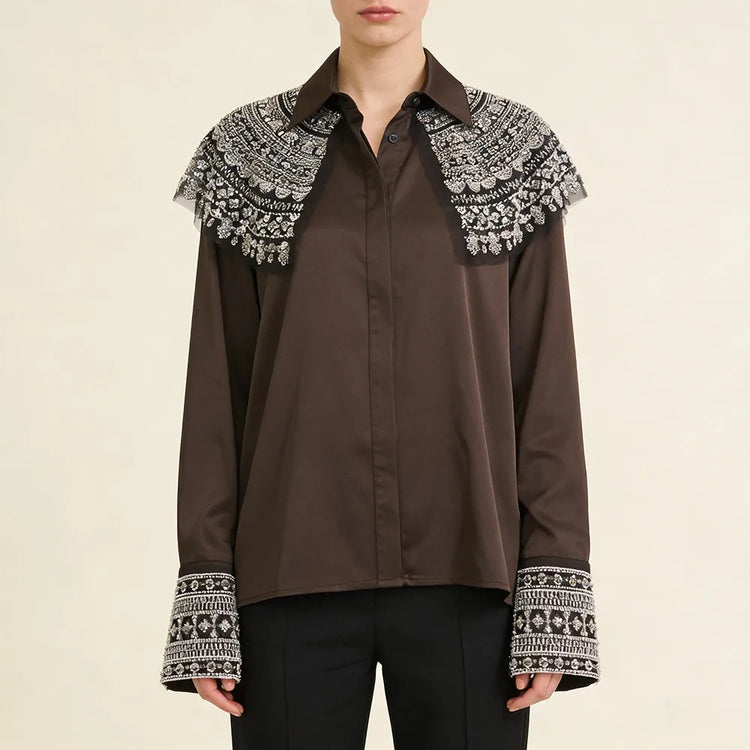 Embellished Shoulder-Panel Shirt