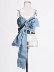 Bow-Front Top or Wide-Leg Pants