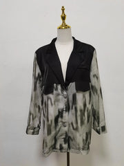 Abstract-Panel Longline Blazer