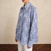 Floral Applique Long-Sleeve Shirt
