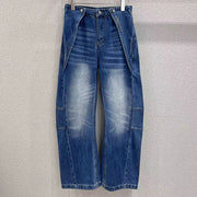 Wide-Leg Faded Jeans