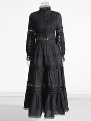 Lace Top and Tiered Skirt Set