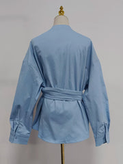 Draped-Waist Asymmetric Shirt