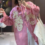 Floral Applique Long-Sleeve Shirt