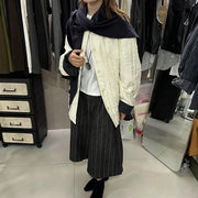 Contrast-Trim Quilted Jacket