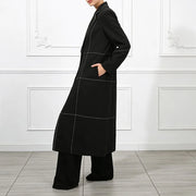 Contrast-Stitch Longline Coat