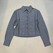 Embellished Cropped Button Shirt