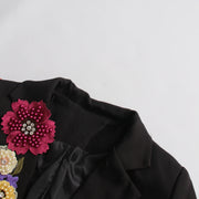 Floral Applique Longline Blazer