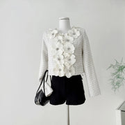 Floral Applique Textured Jacket