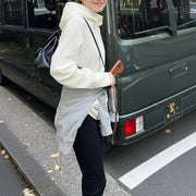 Ribbed Hooded Zip-Up Cardigan