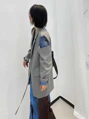 Cutout-Sleeve Longline Blazer