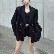 Floral-Panel Relaxed Blazer