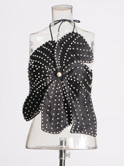 Beaded Floral Halter Top