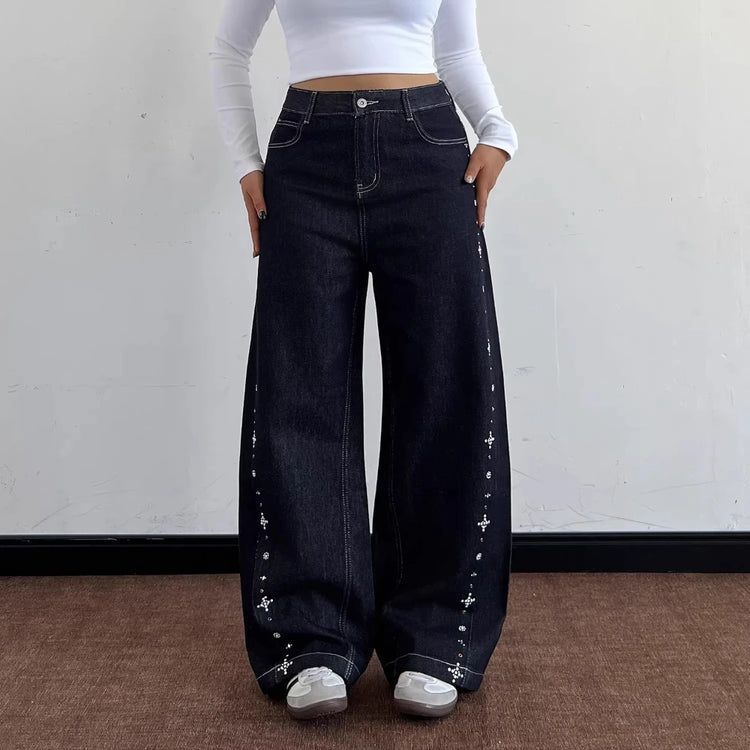 Embellished Wide-Leg Pants