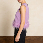 Wispy-Hem Sleeveless Crop Top