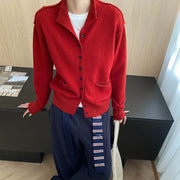 Stand-Collar Pocket-Detail Cardigan