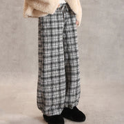 Plaid Relaxed Wide-Leg Pants