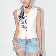 V-Neck Button Tailored Vest